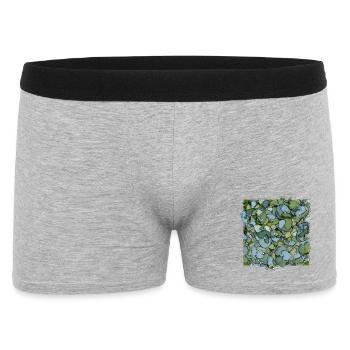 Hortensias bleus – Illustration florale moderne - Boxer Homme - gris chiné - Devant