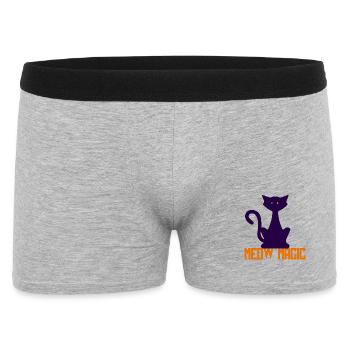 Miaou Silhouette du chat magique - Boxer Homme - gris chiné - Devant