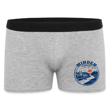 Vintage Minden Germany Circular Skyline Stamp - Men's Boxer Shorts - heather grey - Front
