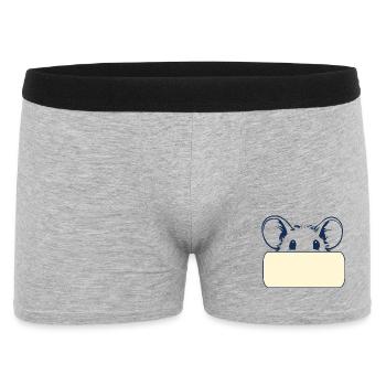 Souris pour étiquette de nom - Boxer Homme - gris chiné - Devant
