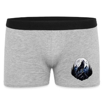 Loup lunaire sur des sommets rocheux - Boxer Homme - gris chiné - Devant