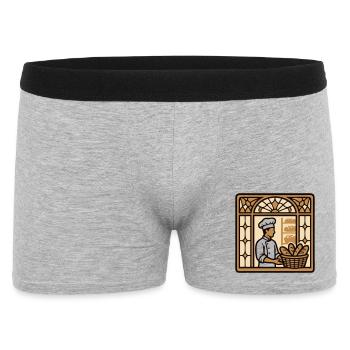 Logo de la vitrine de Baeckerei - Boxer Homme - gris chiné - Devant