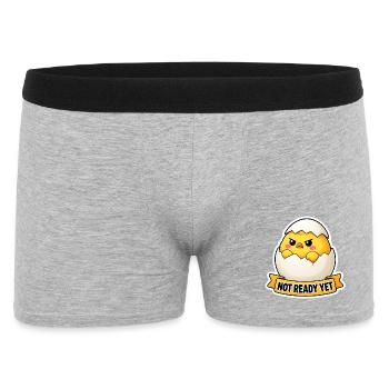Cute Angry Chick In Egg Shell Cartoon - Men's Boxer Shorts - heather grey - Front