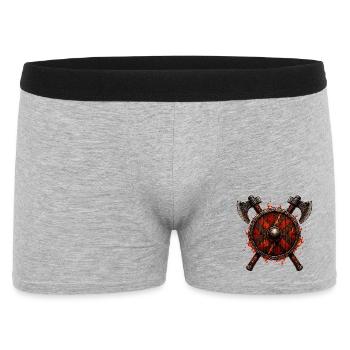Vikingschild Feueräxte - Männer Boxer Shorts - Grau meliert - Vorne