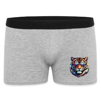 Tigre psychédélique avec des lunettes de soleil - Boxer Homme - gris chiné - Devant