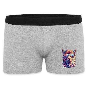 Llama in neon sunglasses - Men's Boxer Shorts - heather grey - Front