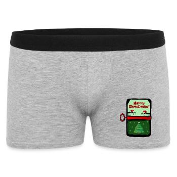 Frohe Weihnachten Fische - Männer Boxer Shorts - Grau meliert - Vorne
