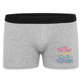 Annonce Grossesse Futur Grande Soeur Cadeau - Boxer Homme - gris chiné - Devant