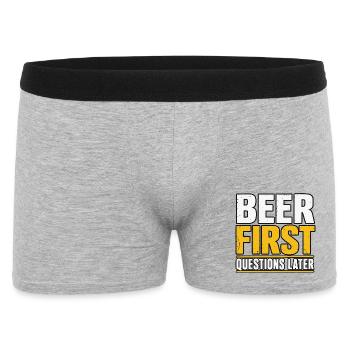 Bière, Amateur de bière, Fan de bière, Cadeau d’orge - Boxer Homme - gris chiné - Devant