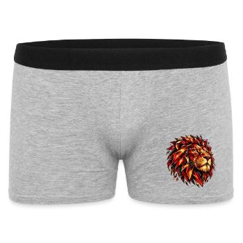 Geometric Fire Lion Pattern - Men's Boxer Shorts - heather grey - Front