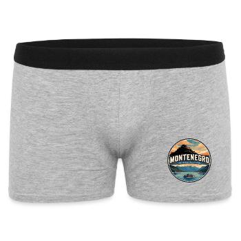 Insigne rétro de la baie de Kotor du Monténégro - Boxer Homme - gris chiné - Devant
