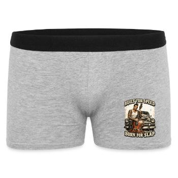 Rockabilly Double Bass Voiture Classique - Conçue pour la vitesse - Boxer Homme - gris chiné - Devant