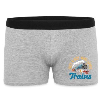 Qui a poussé l’humour drôle sur la locomotive de train - Boxer Homme - gris chiné - Devant