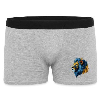 Lion polygonal bleu-or - Boxer Homme - gris chiné - Devant