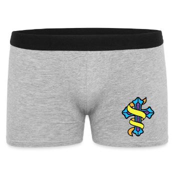 Emblème de la croix rubanée - Boxer Homme - gris chiné - Devant