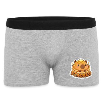 Mignons pancakes empilés de capybara Kawaii - Boxer Homme - gris chiné - Devant