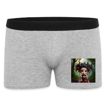 Gothic girl in forest - Men's Boxer Shorts - heather grey - Front
