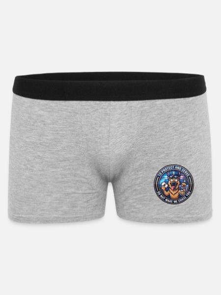 Lustiger Polizei-Deutscher Schäferhund Lass mich nicht jagen - Männer Boxer Shorts - Grau meliert