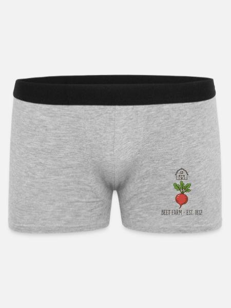 Büro-Humor – Rübenfarm - Männer Boxer Shorts - Grau meliert