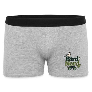 Vogel-Nerd - Männer Boxer Shorts - Grau meliert - Vorne