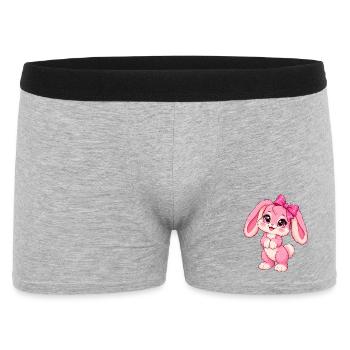 Kawaii-Pinkkiefer mit großem Bogen - Männer Boxer Shorts - Grau meliert - Vorne