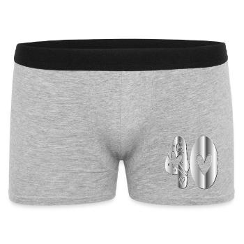 Vierzig Zahl 40 - Männer Boxer Shorts - Grau meliert - Vorne