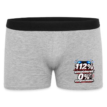 112% Einsatzbereit Schlafmangel - Männer Boxer Shorts - Grau meliert - Vorne