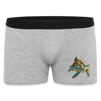 Insel auf der Arche: Magic Turtle - Männer Boxer Shorts - Grau meliert - Vorne