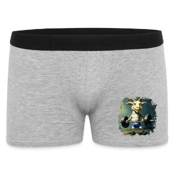 Ziegen Fitness / Trainer Goat - Männer Boxer Shorts - Grau meliert - Vorne