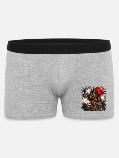 Spuknacht im Geisterdorf - Männer Boxer Shorts - Grau meliert