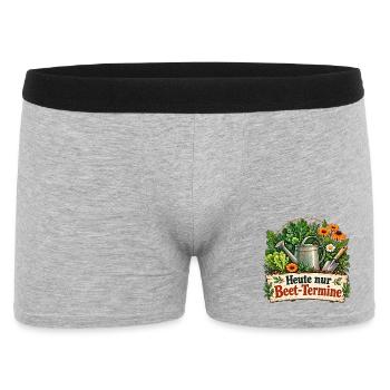 Heute nur Beet Termine Gartenhumor - Männer Boxer Shorts - Grau meliert - Vorne