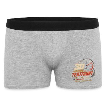 30 Geburtstag Auto Testfahrt Geschenk Spruch - Männer Boxer Shorts - Grau meliert - Vorne
