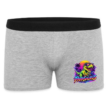  Papasaurus Dinosaurier Sonnenbrille Retro 80er - Männer Boxer Shorts - Grau meliert - Vorne