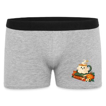 Verzauberte Tasse Herbstbücher - Männer Boxer Shorts - Grau meliert - Vorne