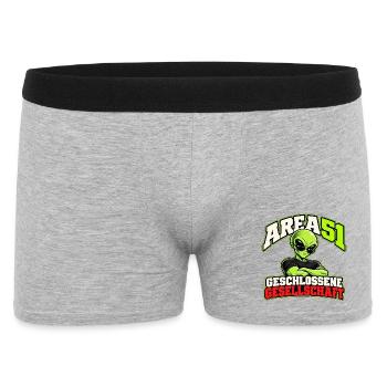 Area 51 – Geschlossene Gesellschaft - Männer Boxer Shorts - Grau meliert - Vorne