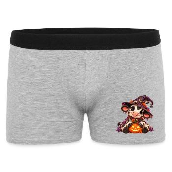 Niedliche Halloween-Kuh - Männer Boxer Shorts - Grau meliert - Vorne
