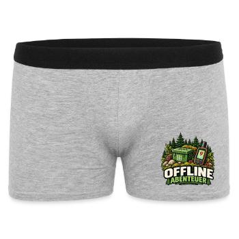 Offline Abenteuer - Männer Boxer Shorts - Grau meliert - Vorne