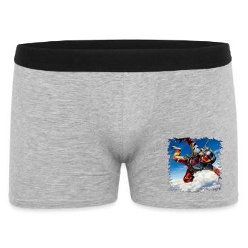 Farbenfroher Fallschirmspringer - Männer Boxer Shorts - Grau meliert - Vorne