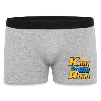 LKW Fahrer,LKW ,Trucker Fun King of the Road (25) - Männer Boxer Shorts - Grau meliert - Vorne