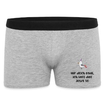 lustiger Spruch - Männer Boxer Shorts - Grau meliert - Vorne