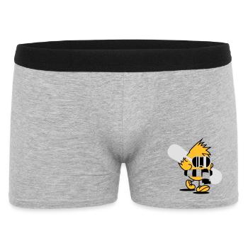 Un poussin avec une planche de snowboard, lunettes - Boxer Homme - gris chiné - Devant