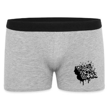 3D Barcode als Graffiti - Männer Boxer Shorts - Grau meliert - Vorne