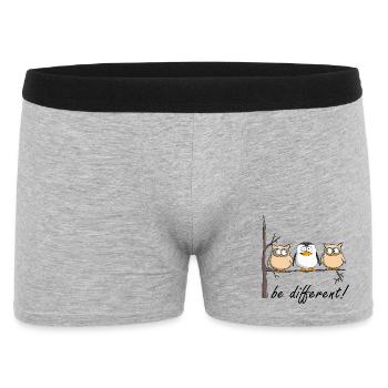Hibou et pingouin - Boxer Homme - gris chiné - Devant