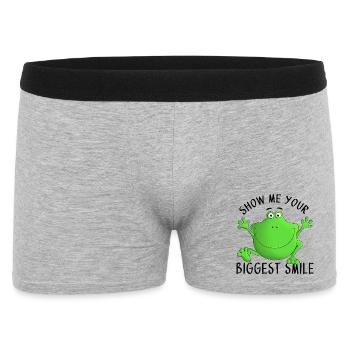 Lach doch mal - Frosch - Männer Boxer Shorts - Grau meliert - Vorne