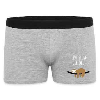 Funny sloth saying on shirt - Men's Boxer Shorts - heather grey - Front