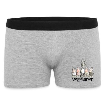 Vegetarier Wolf - Männer Boxer Shorts - Grau meliert - Vorne