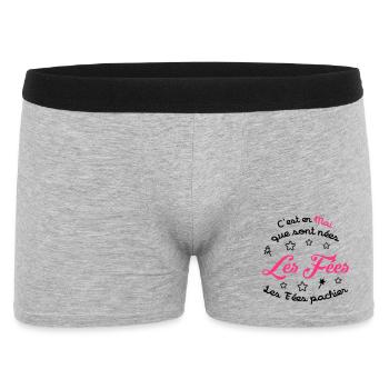 fille / fée / princesse / bébé - Boxer Homme - gris chiné - Devant
