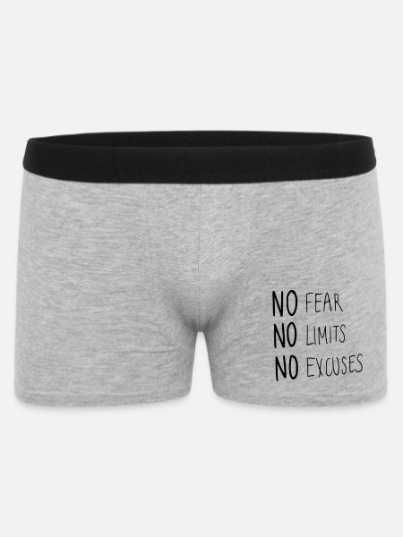 No Fear No Limit No Excuses - Men's Boxer Shorts - heather grey