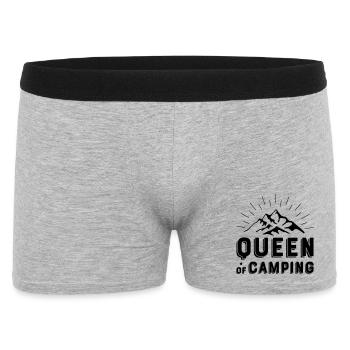 Lustige Sprüche für Camper - Männer Boxer Shorts - Grau meliert - Vorne