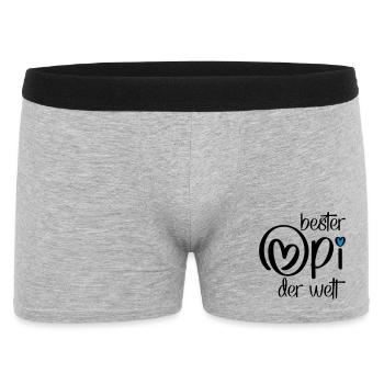 Geschenke für Opi - Männer Boxer Shorts - Grau meliert - Vorne